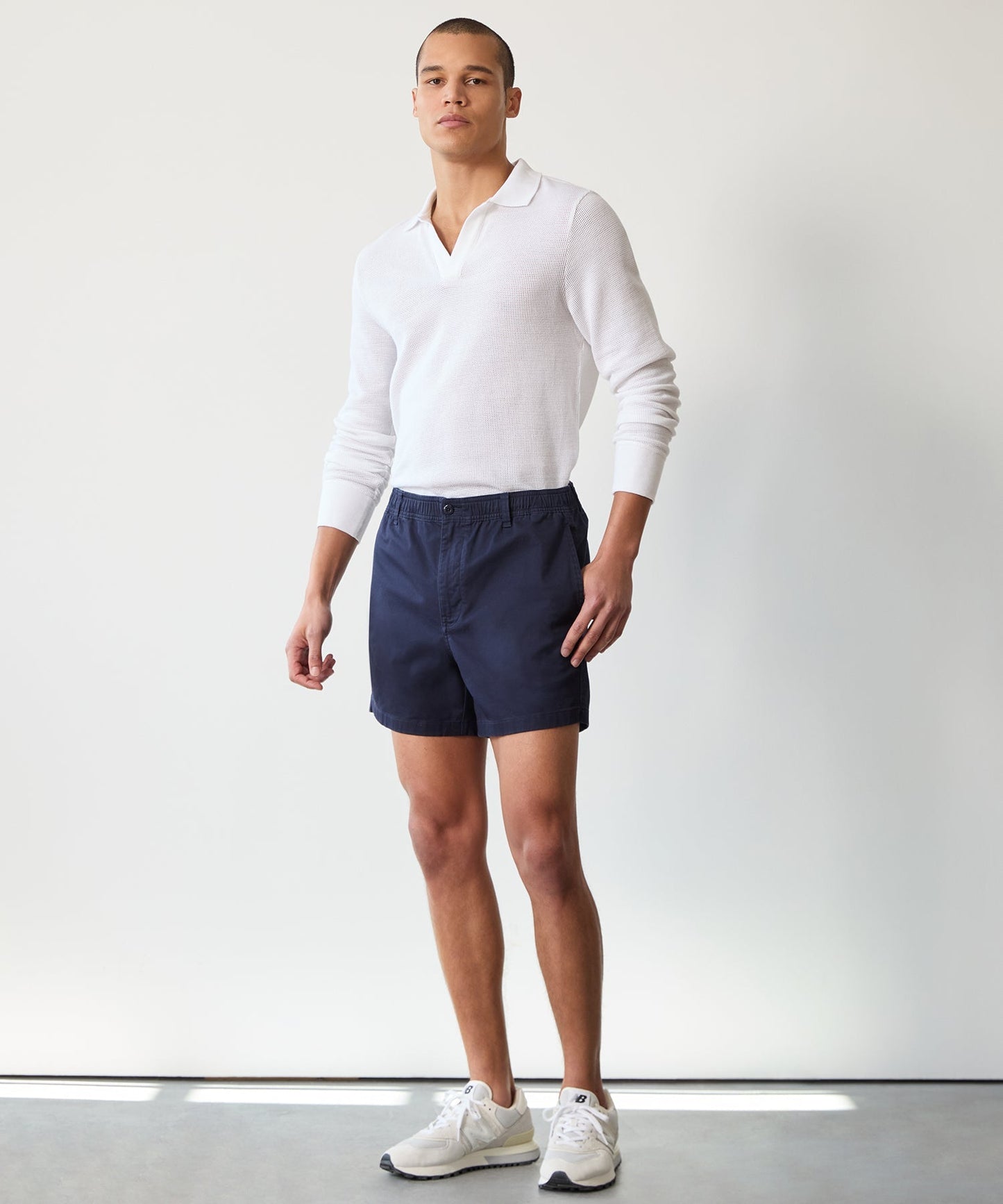 Todd Snyder 5" Cotton Beachcomber Short in Navy Blue Navy