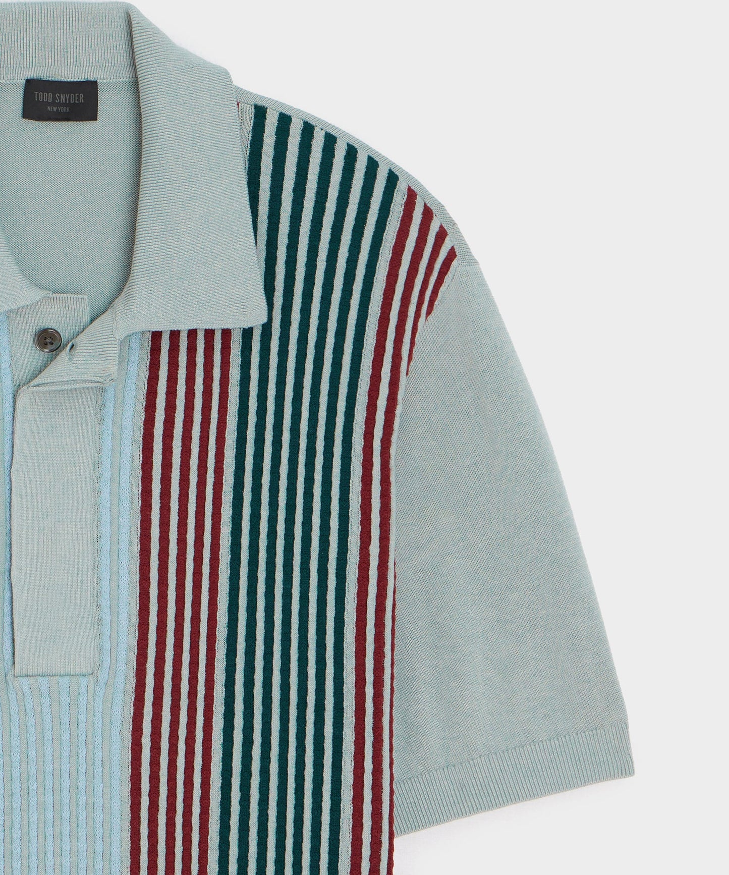 Todd Snyder Santiago Sweater Polo in Airway Stripe Airway