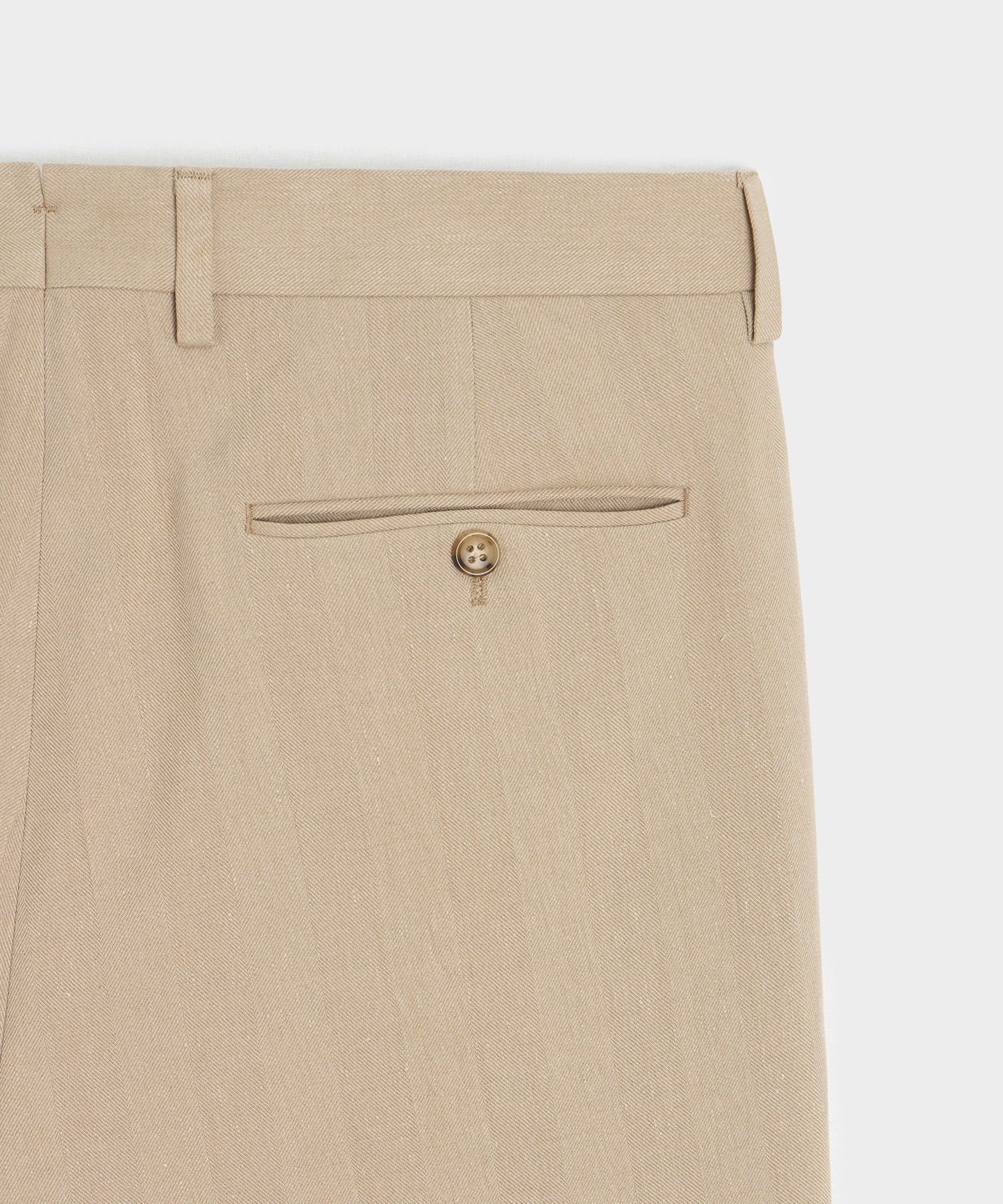 Todd Snyder Italian Linen-Silk Herringbone Wythe Trouser in Beige Beige
