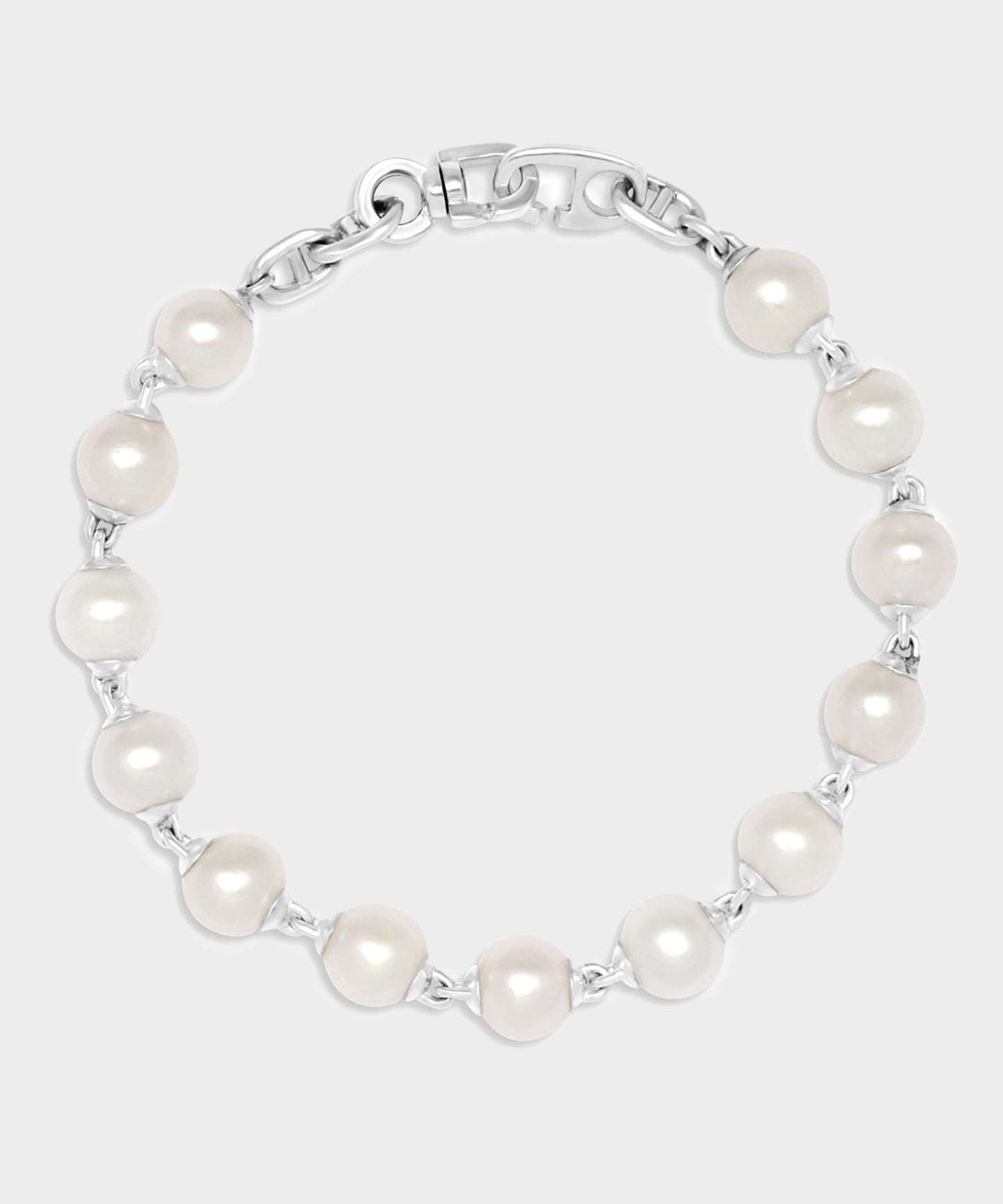 Todd Snyder Maor Sterling Silver Consi Bracelet with White Pearls Silver