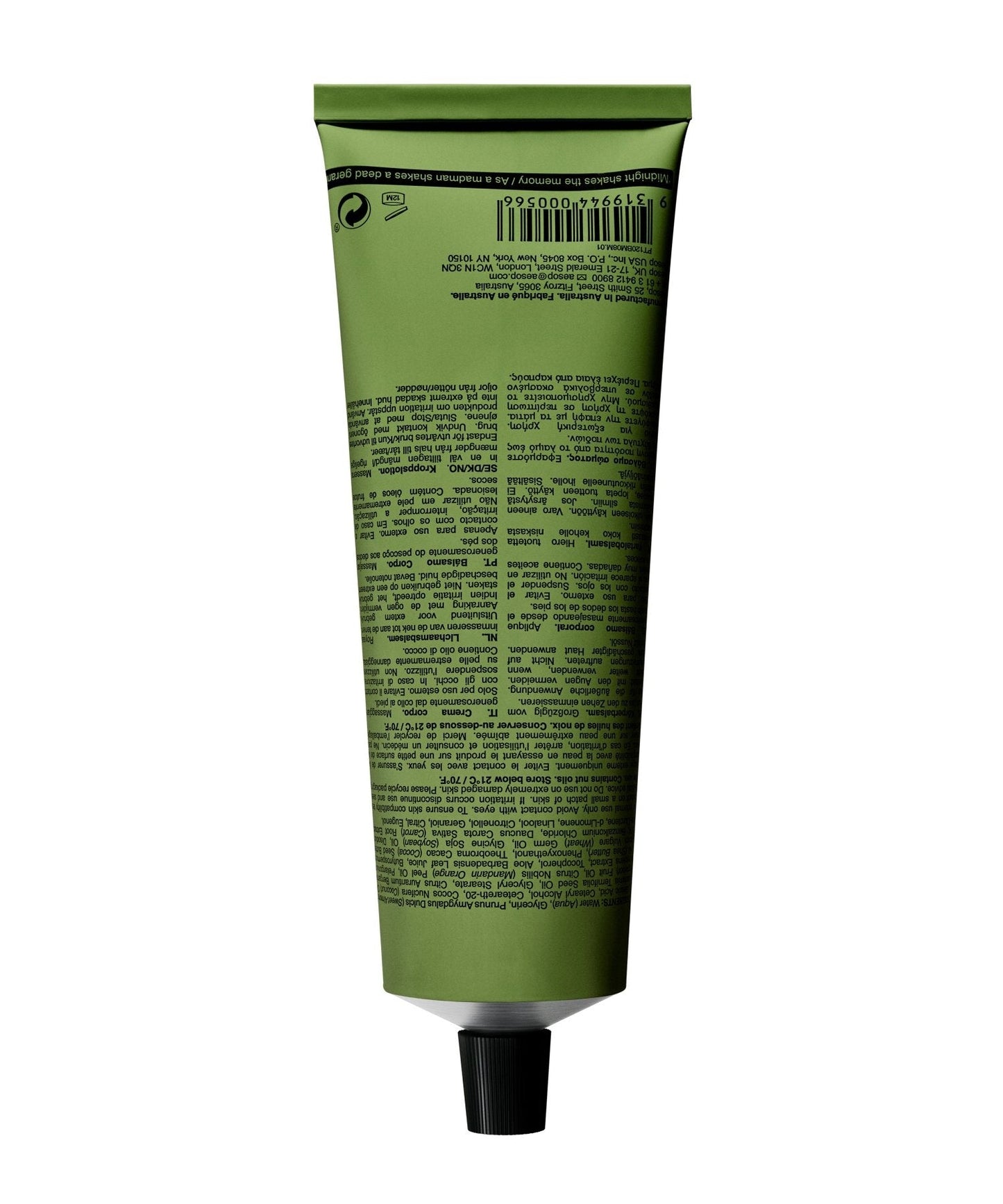 Todd Snyder Aesop Geranium Leaf Body Balm Tube 120ml Black