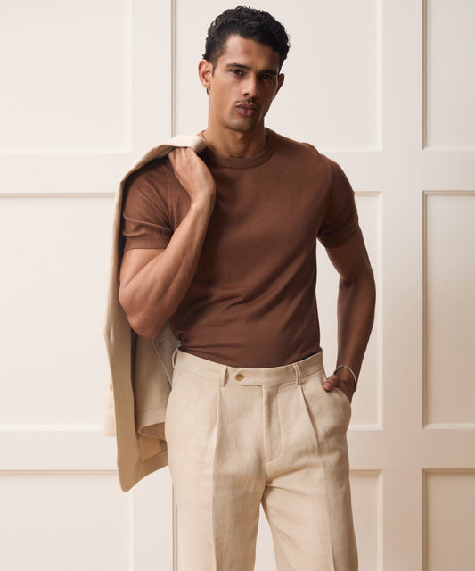 Todd Snyder Silk-Cashmere Sweater Tee in Weathered Oak Weathered Oak