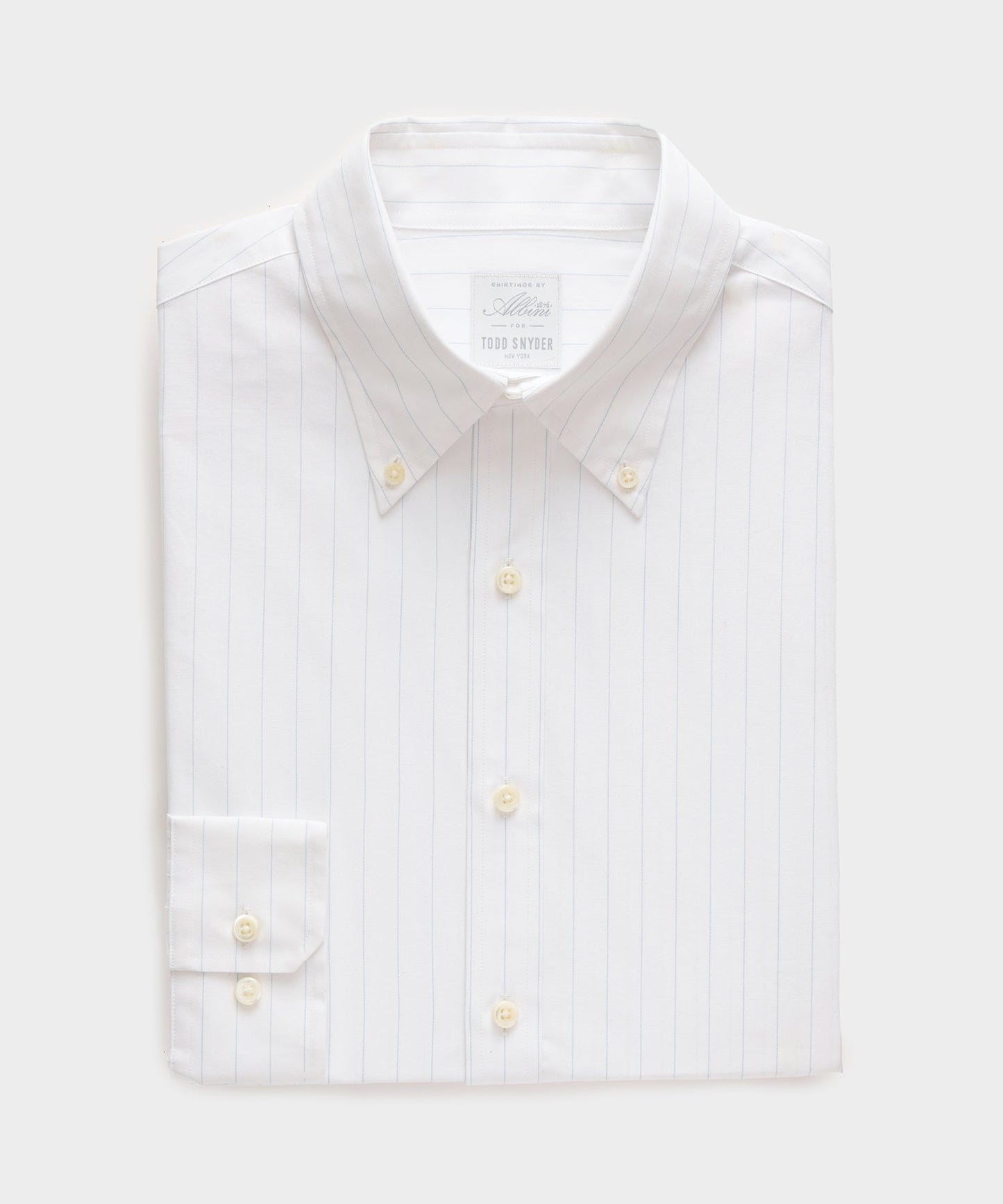 Todd Snyder Button-Down Dress Shirt in White Stripe White