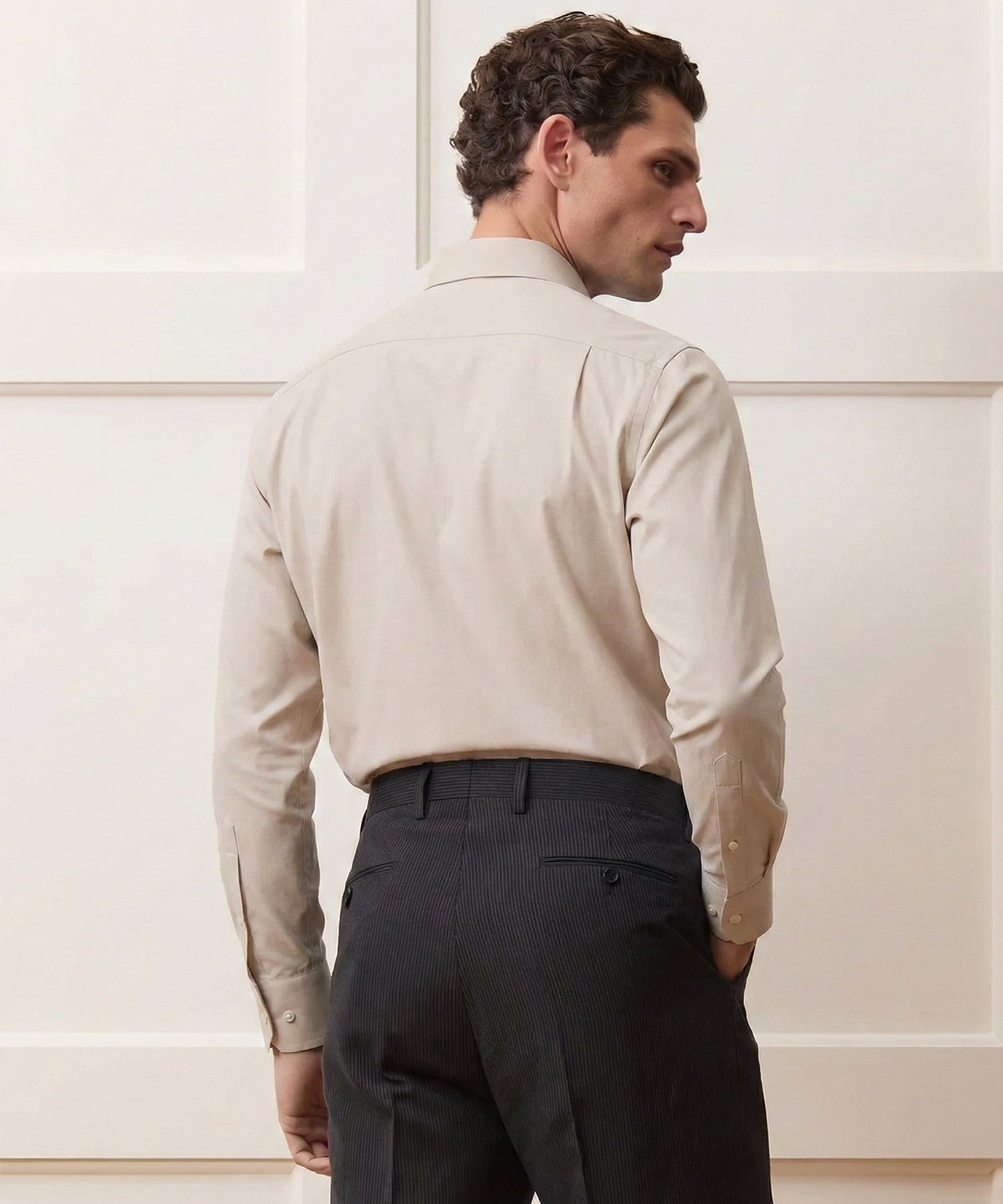 Todd Snyder End-on-End Poplin Dress Shirt in Khaki Khaki