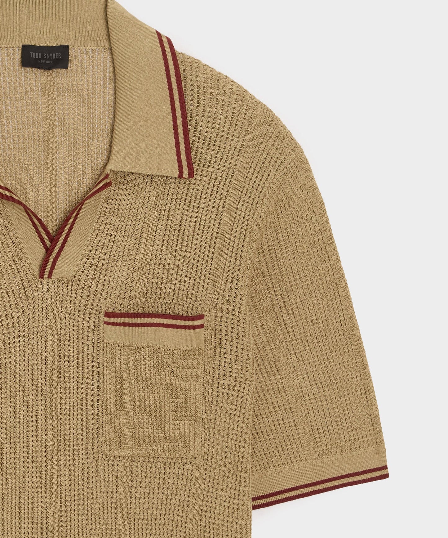 Todd Snyder Harbor Montauk Sweater Polo in Sand Sand