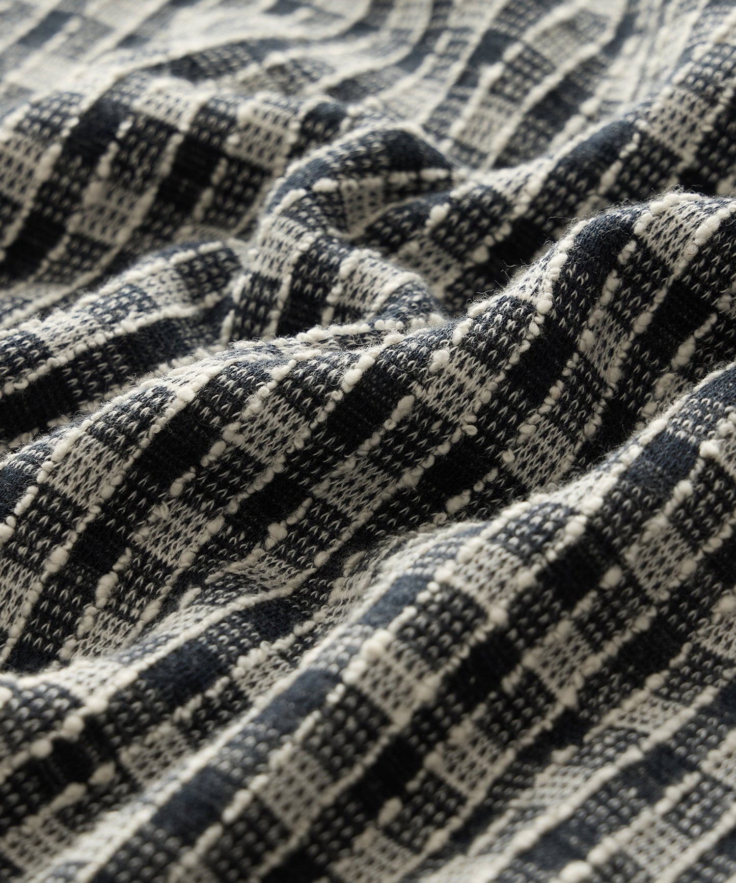 Todd Snyder Portuguese Bouclé Polo in Navy Pattern Blacktop