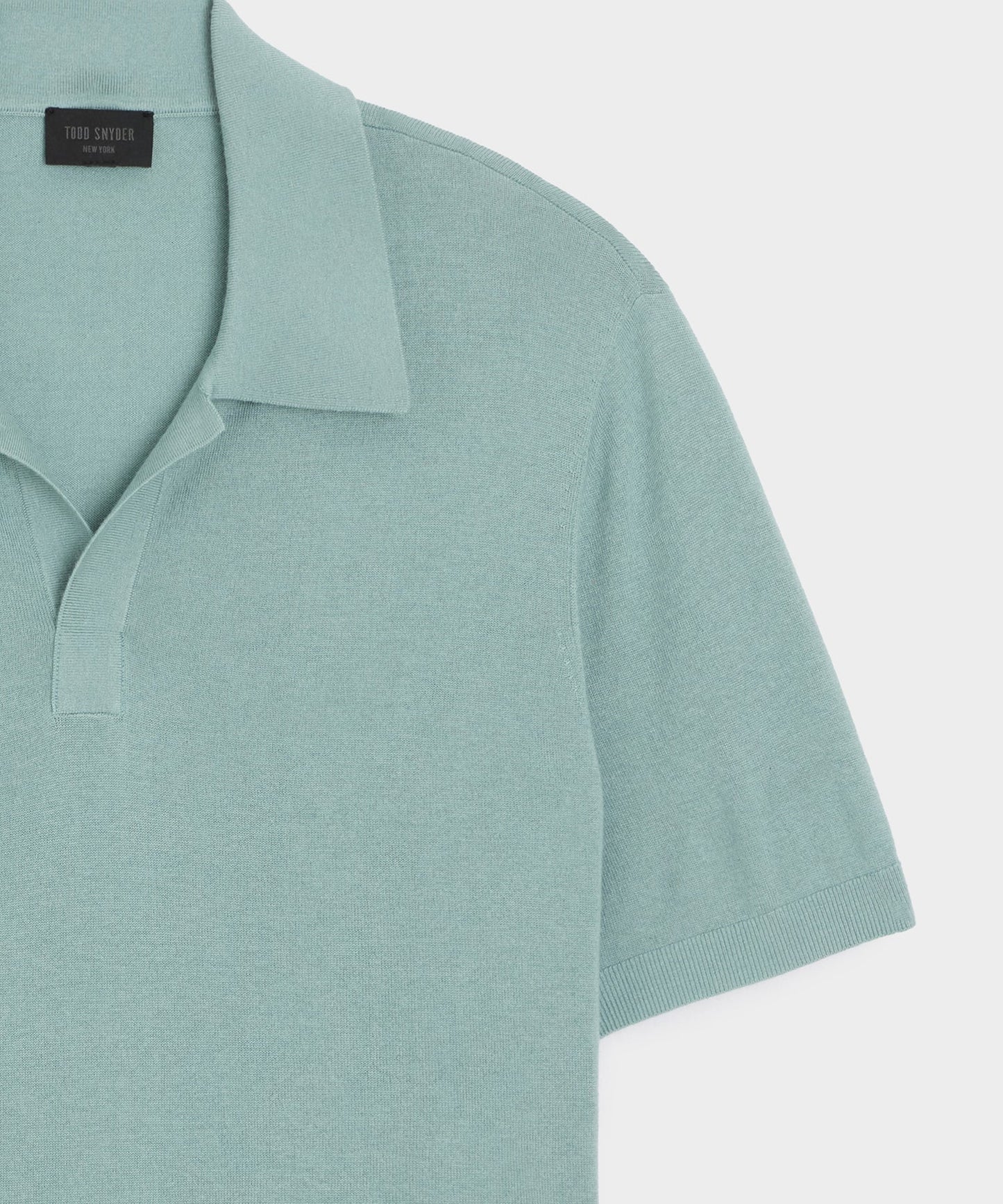 Todd Snyder Silk-Cashmere Montauk Sweater Polo in River Mist River Mist