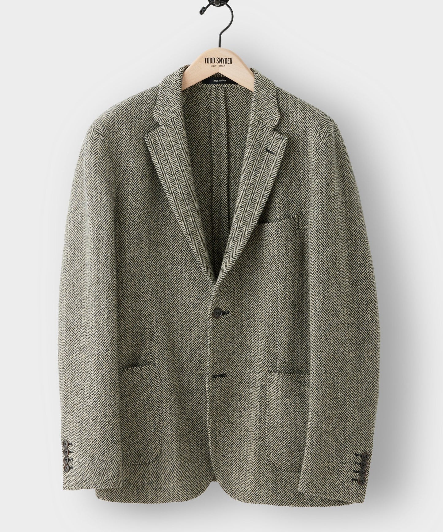 Todd Snyder Italian Wool Sport Coat in Cream Herringbone Cream