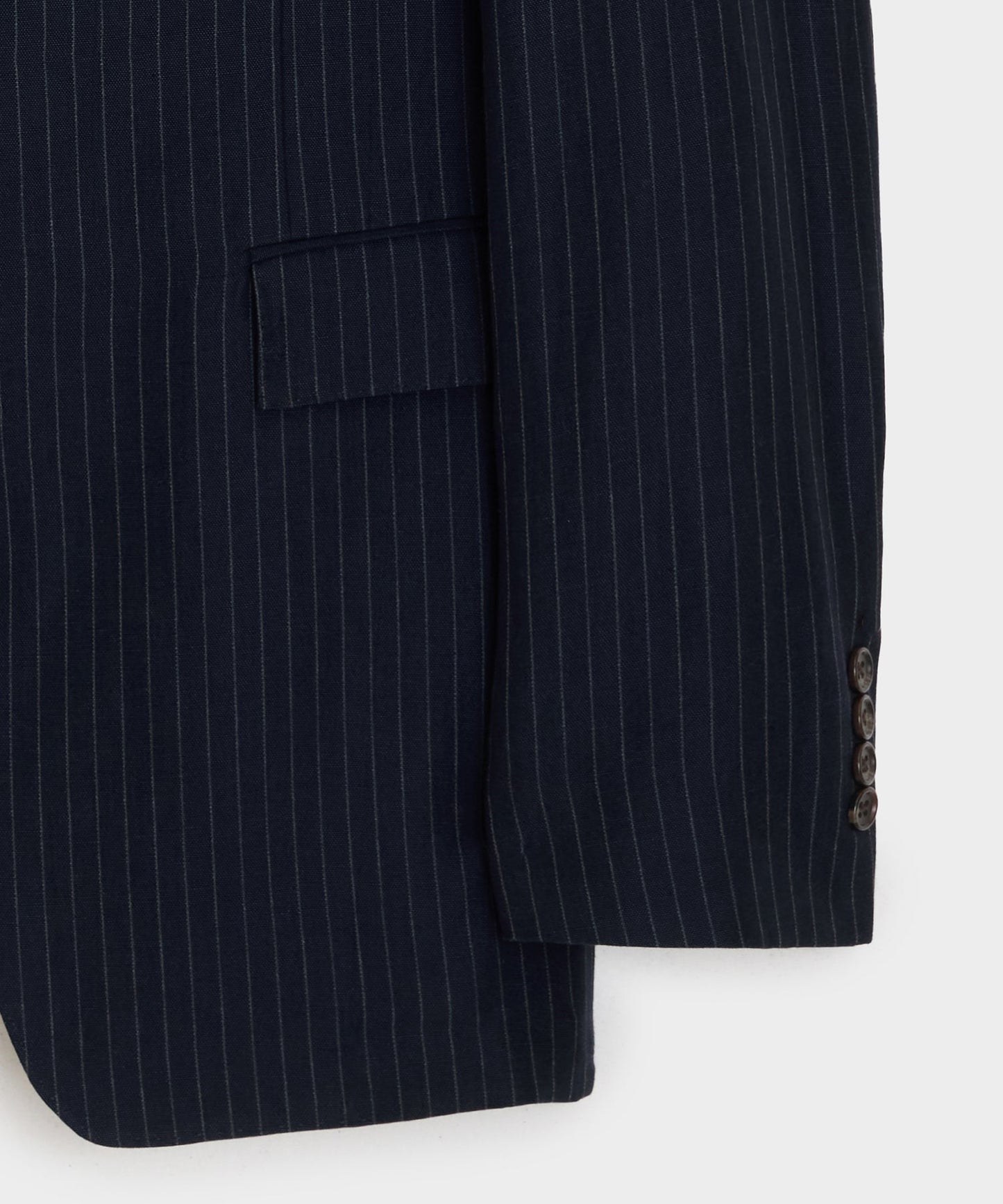 Todd Snyder Italian Cotton-Linen Pinstripe Sutton Jacket in Navy Stripe Navy