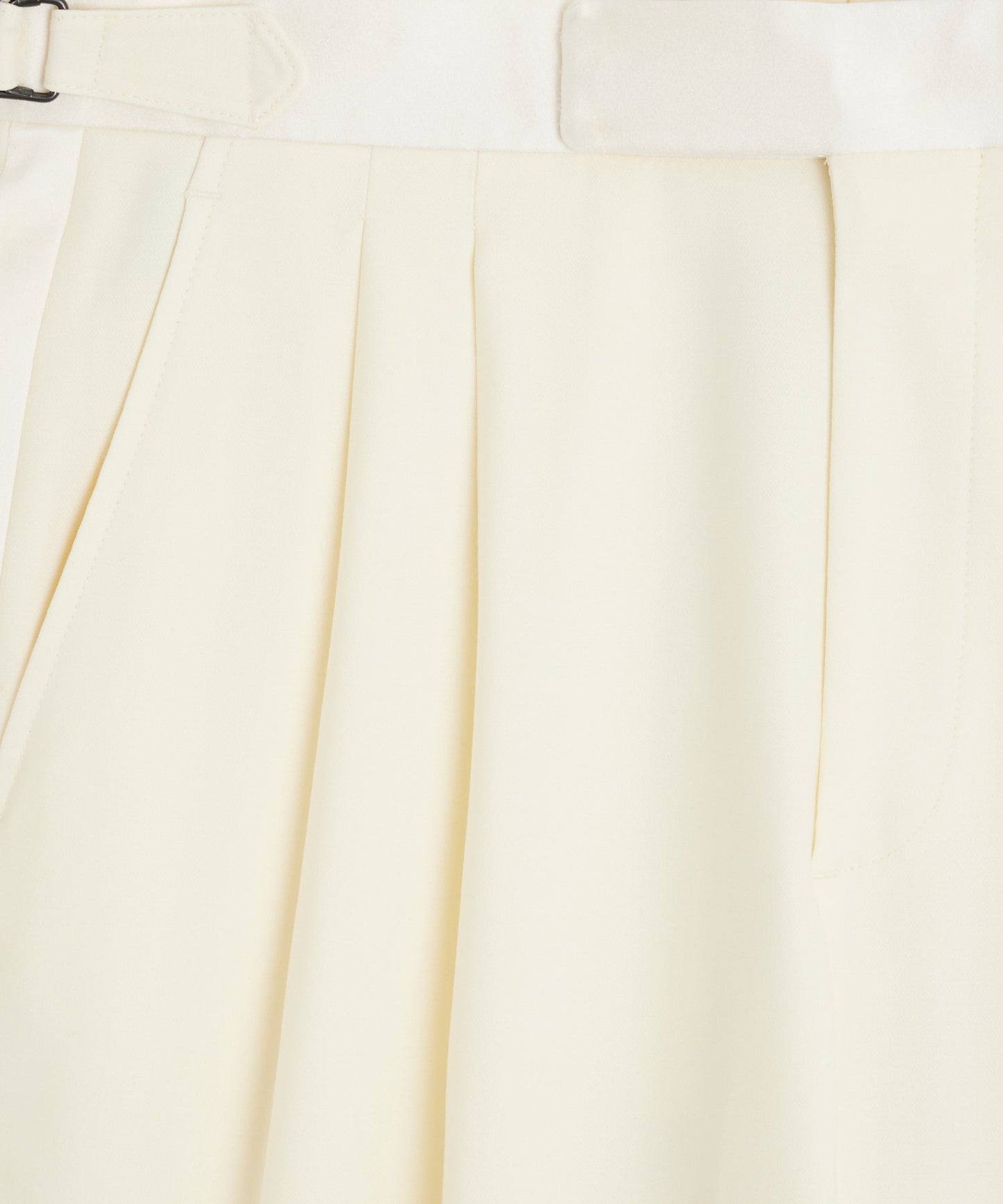 Todd Snyder Italian Wool Relaxed Tuxedo Trouser in Ivory Ivory