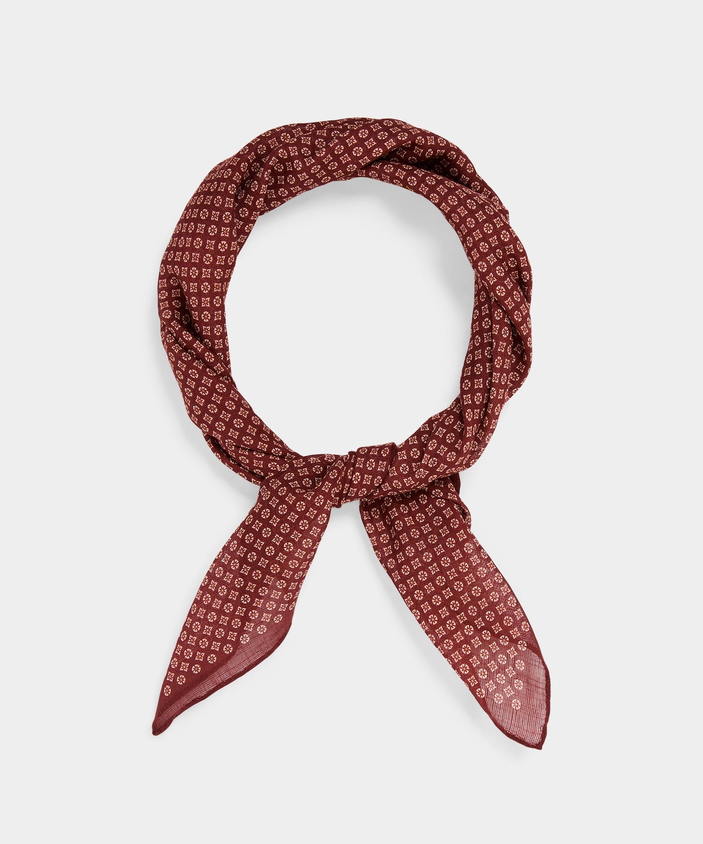Todd Snyder Italian Neckerchief in Red Micro Geo Red