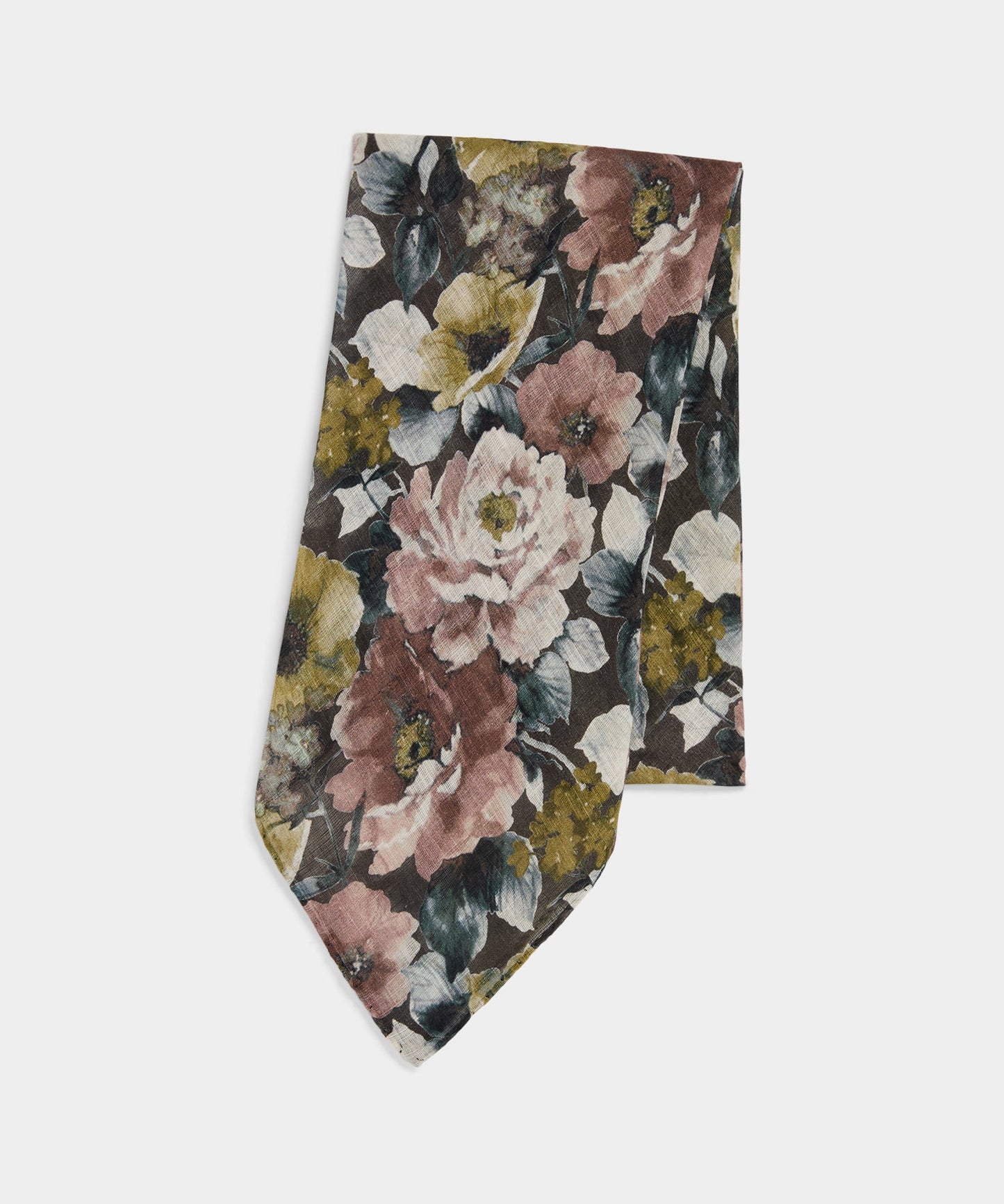 Todd Snyder Italian Neckerchief in Black Floral Black