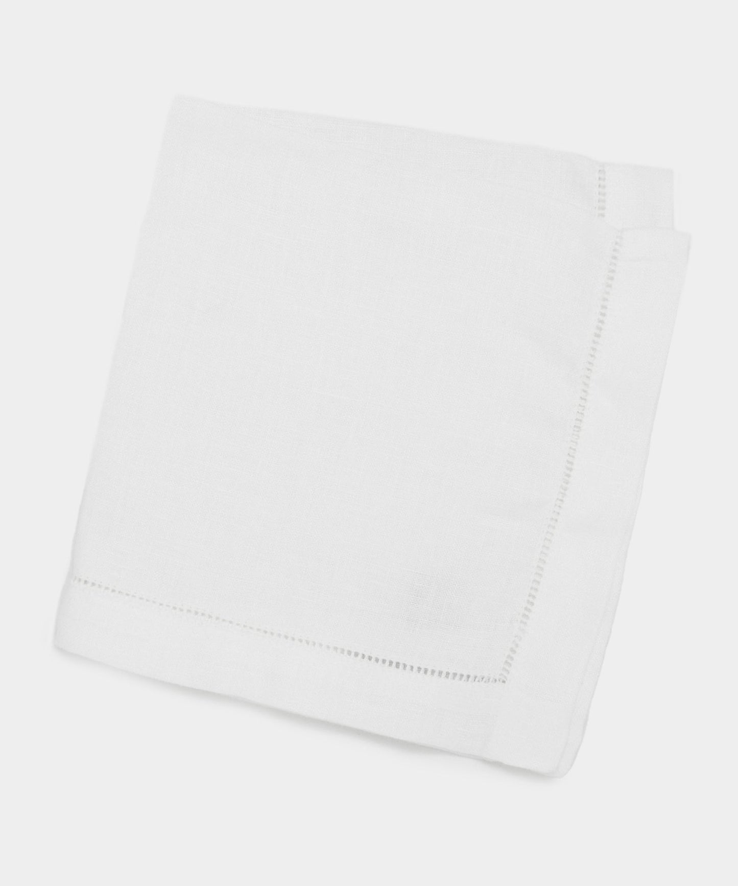 Todd Snyder Italian Linen Ajour Edge Pocket Square White