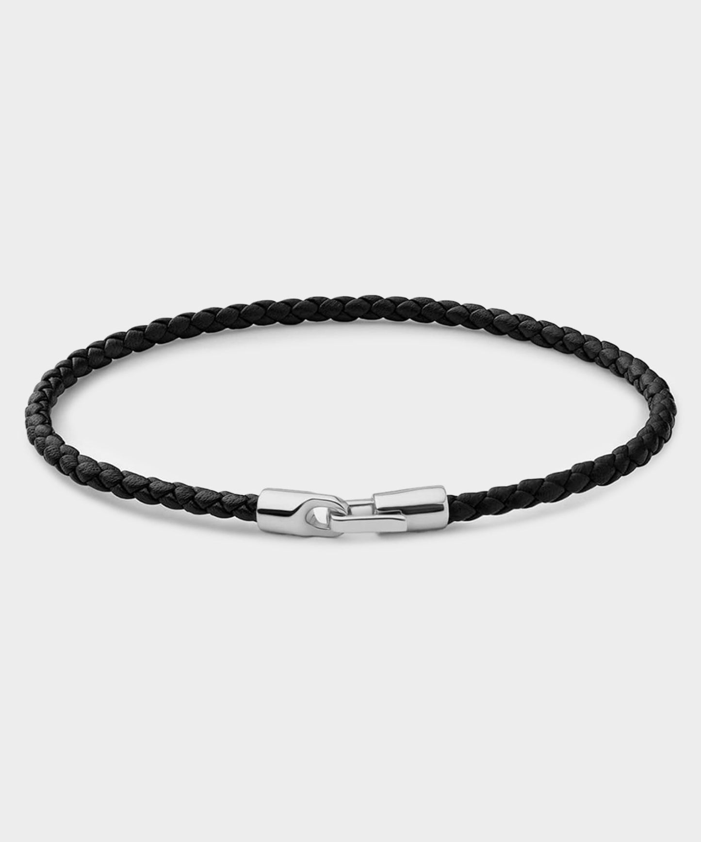 Todd Snyder Miansai Sterling Silver Leather Cruz Bracelet Black