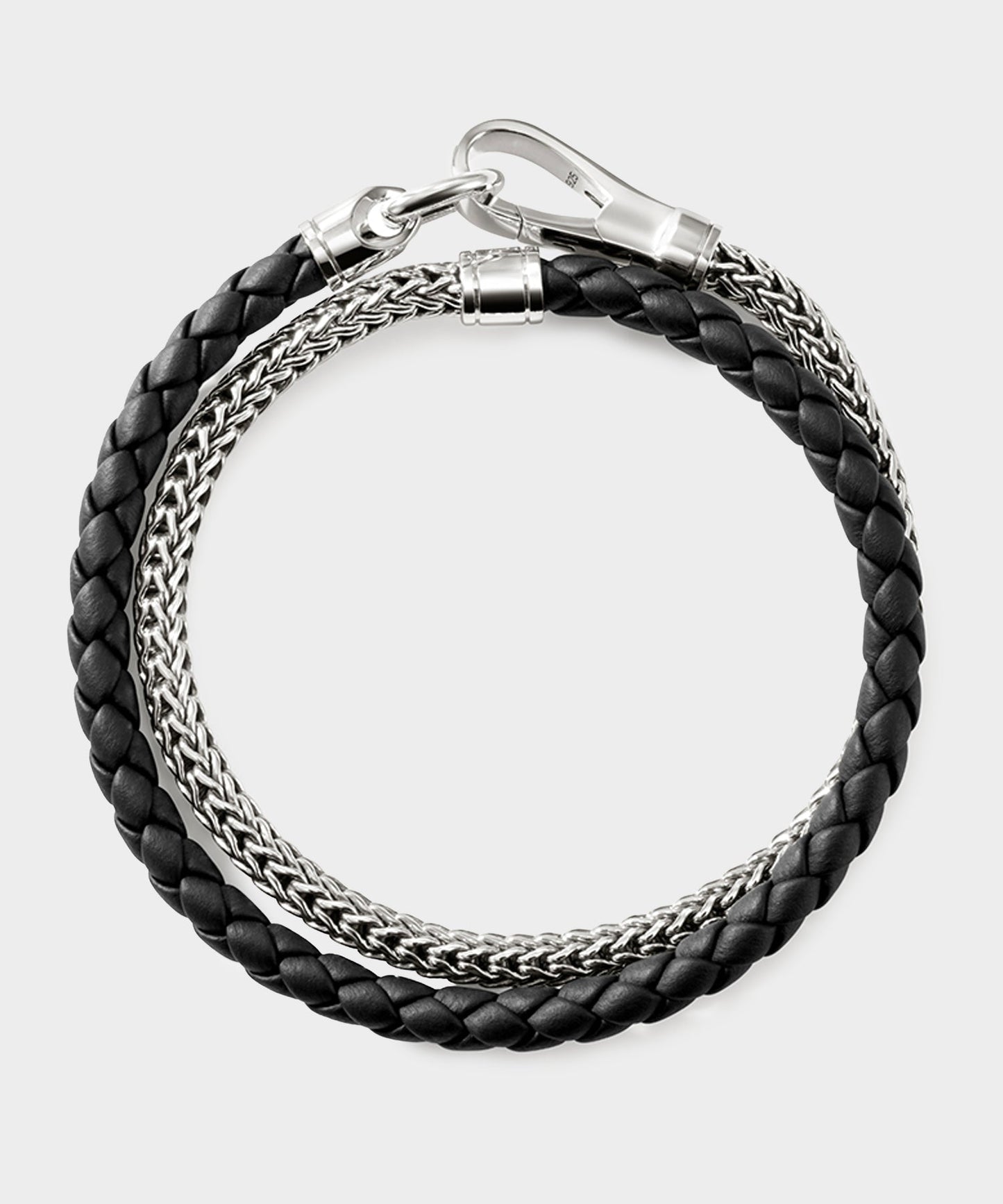 Todd Snyder John Hardy Sterling Silver Double Wrap Icon Bracelet Silver