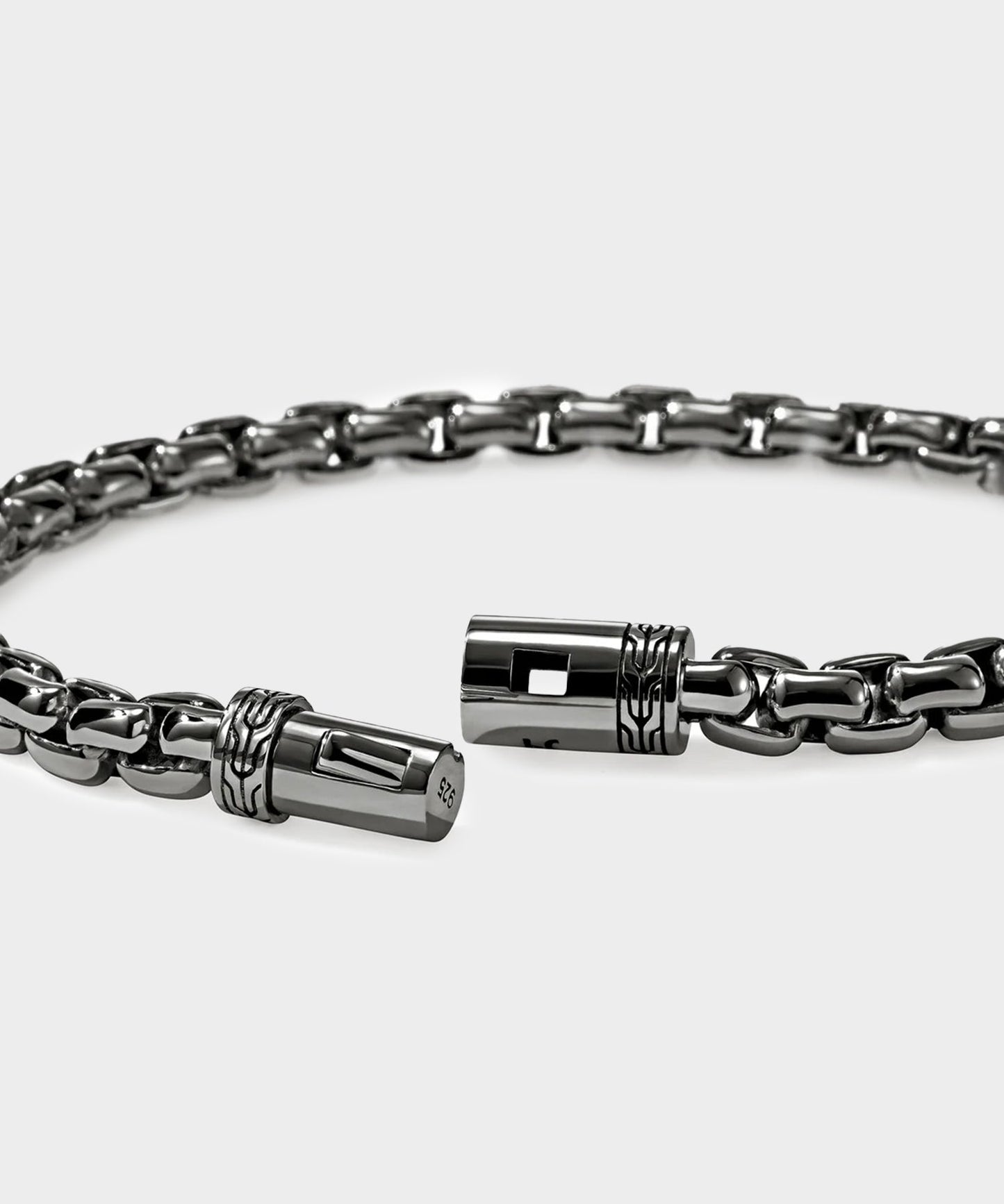 Todd Snyder John Hardy Dark Sterling Silver Box Chain Bracelet Silver