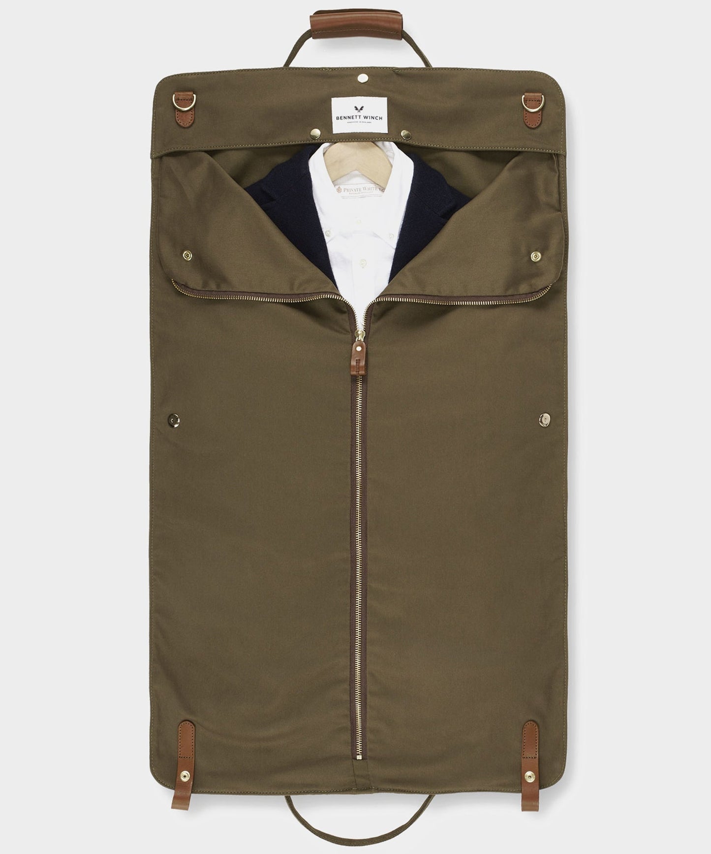 Todd Snyder Bennett Winch Canvas Suit Carrier Holdall in Olive Olive