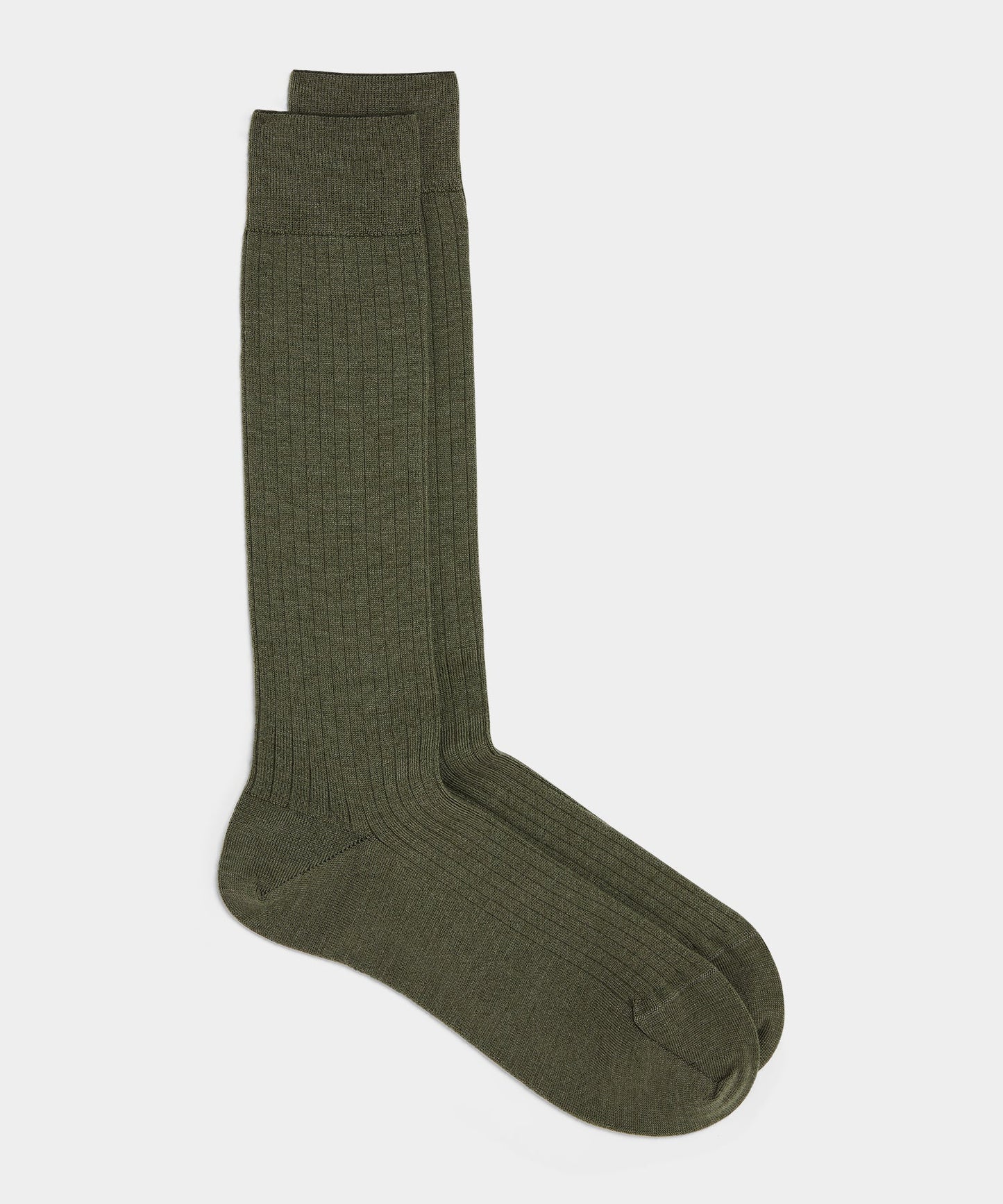 Todd Snyder Merino Dress Sock in Olive Olive