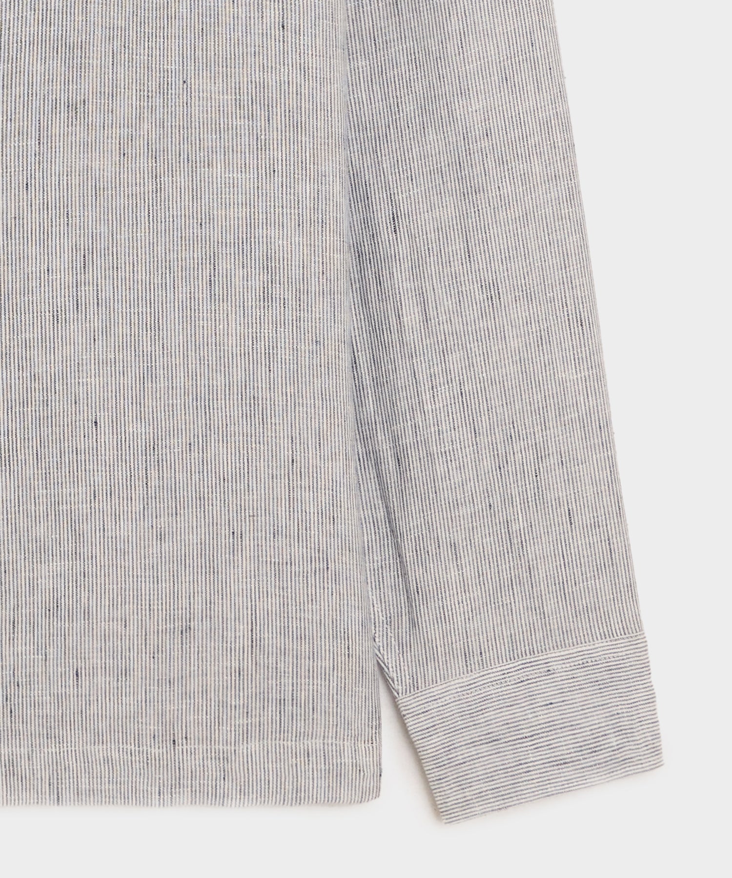Todd Snyder Linen Popover Shirt in Blue Stripe Blue