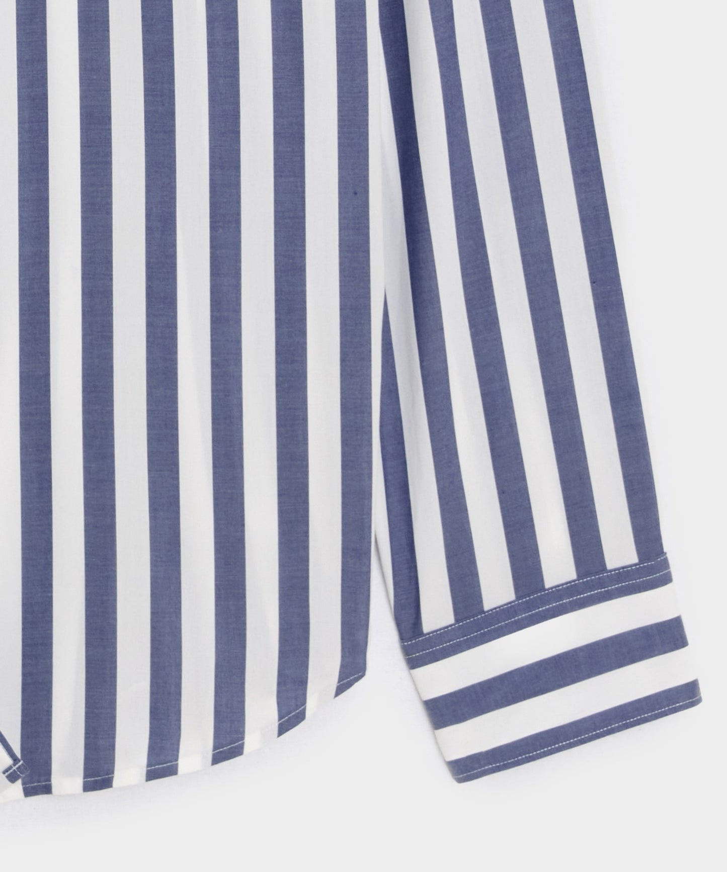 Todd Snyder Long Sleeve Canopy Point Collar Shirt in Navy Stripe Navy Stripe