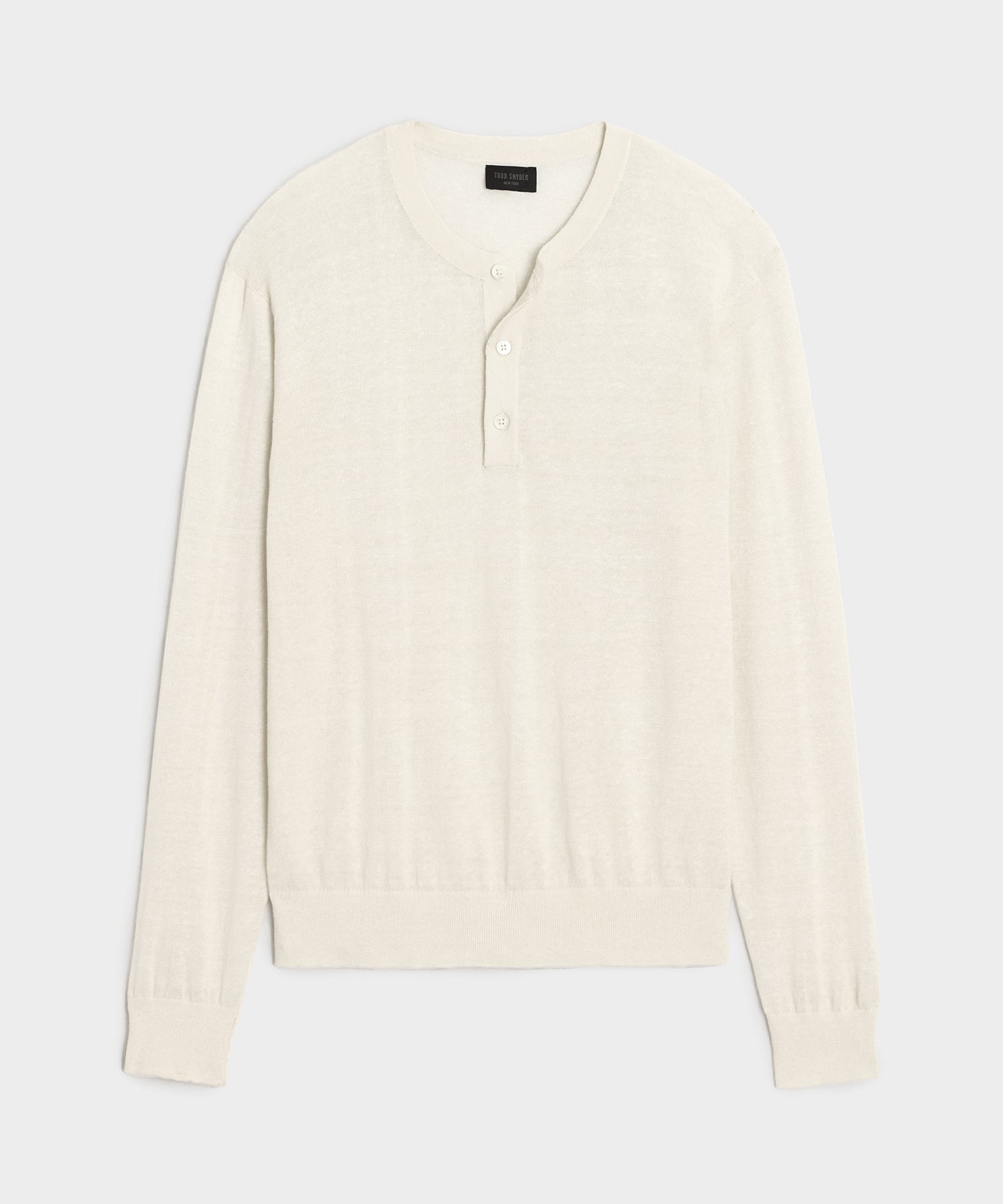 Todd Snyder Linen-Cotton Henley Sweater in Bisque Bisque