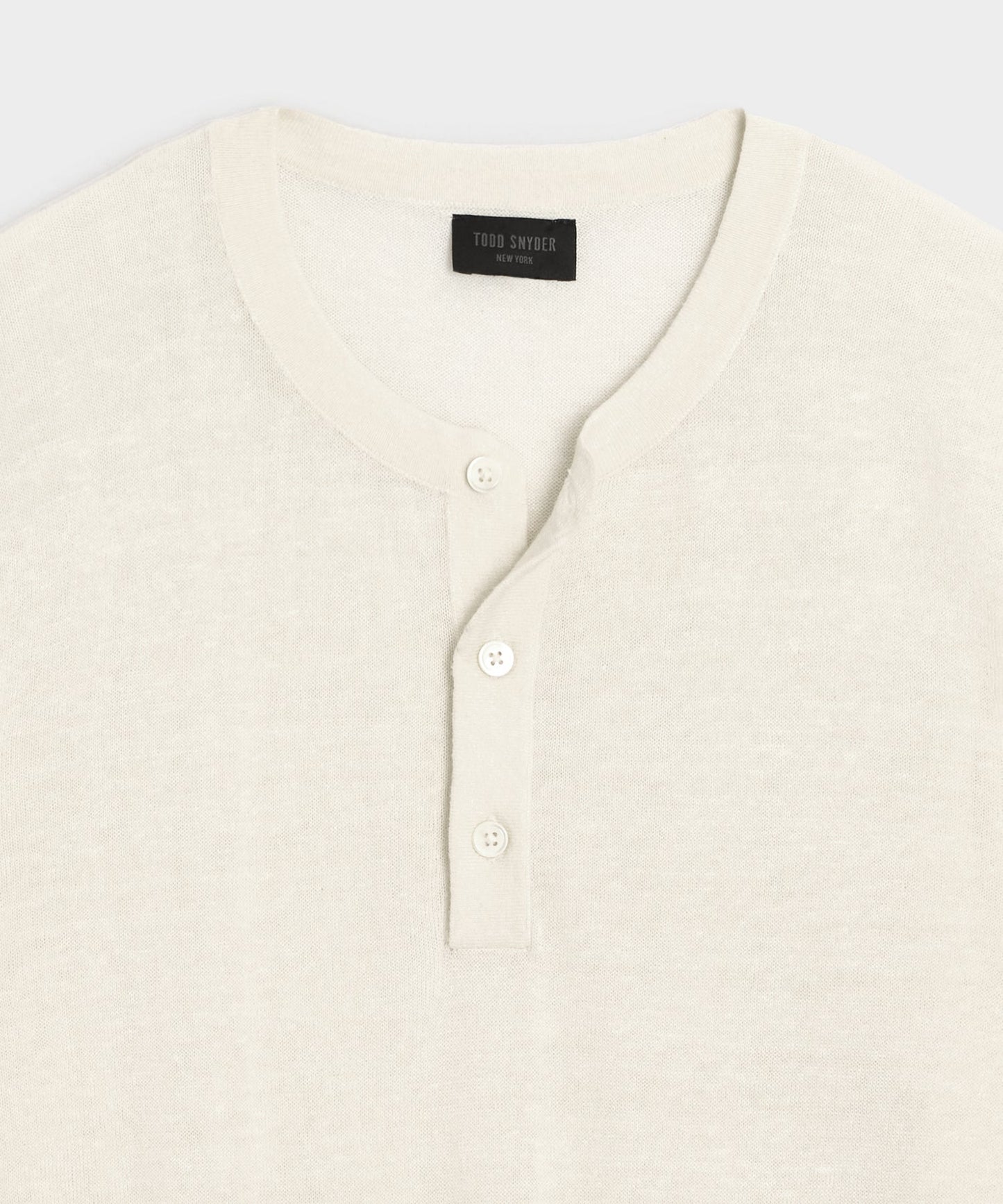 Todd Snyder Linen-Cotton Henley Sweater in Bisque Bisque