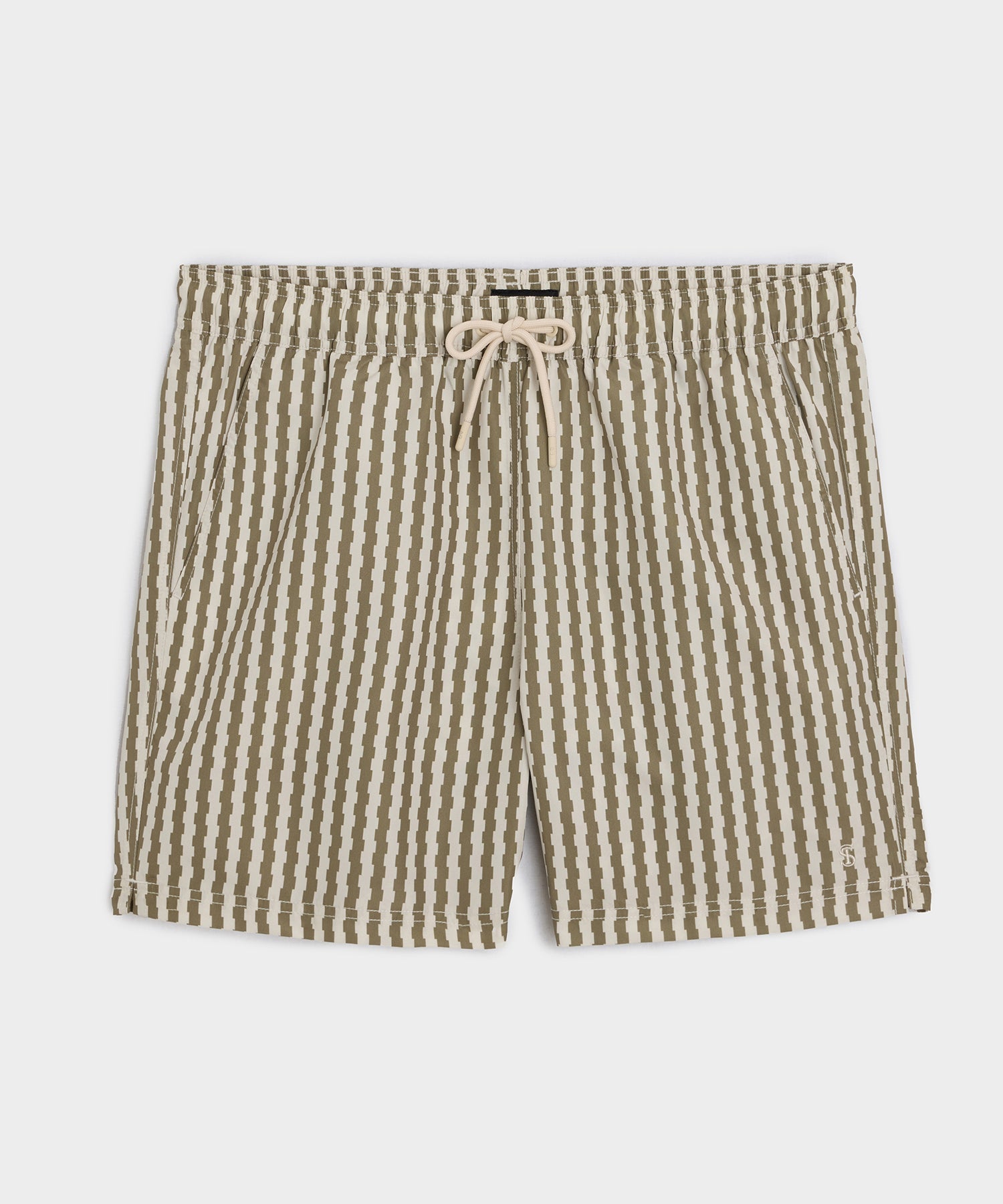 Todd Snyder 5" Montauk Swim Trunk in Olive Olive