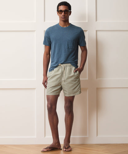 Todd Snyder 5" Montauk Swim Trunk in Olive Olive