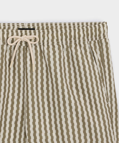 Todd Snyder 5" Montauk Swim Trunk in Olive Olive