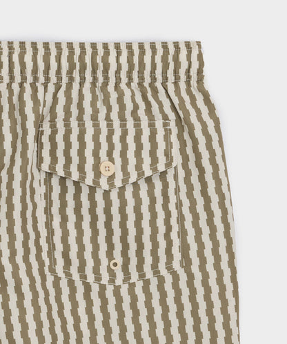 Todd Snyder 5" Montauk Swim Trunk in Olive Olive