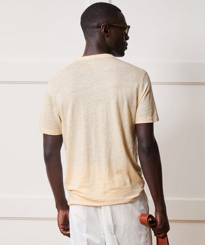 Todd Snyder Linen Henley in Sand Dollar Sand Dollar