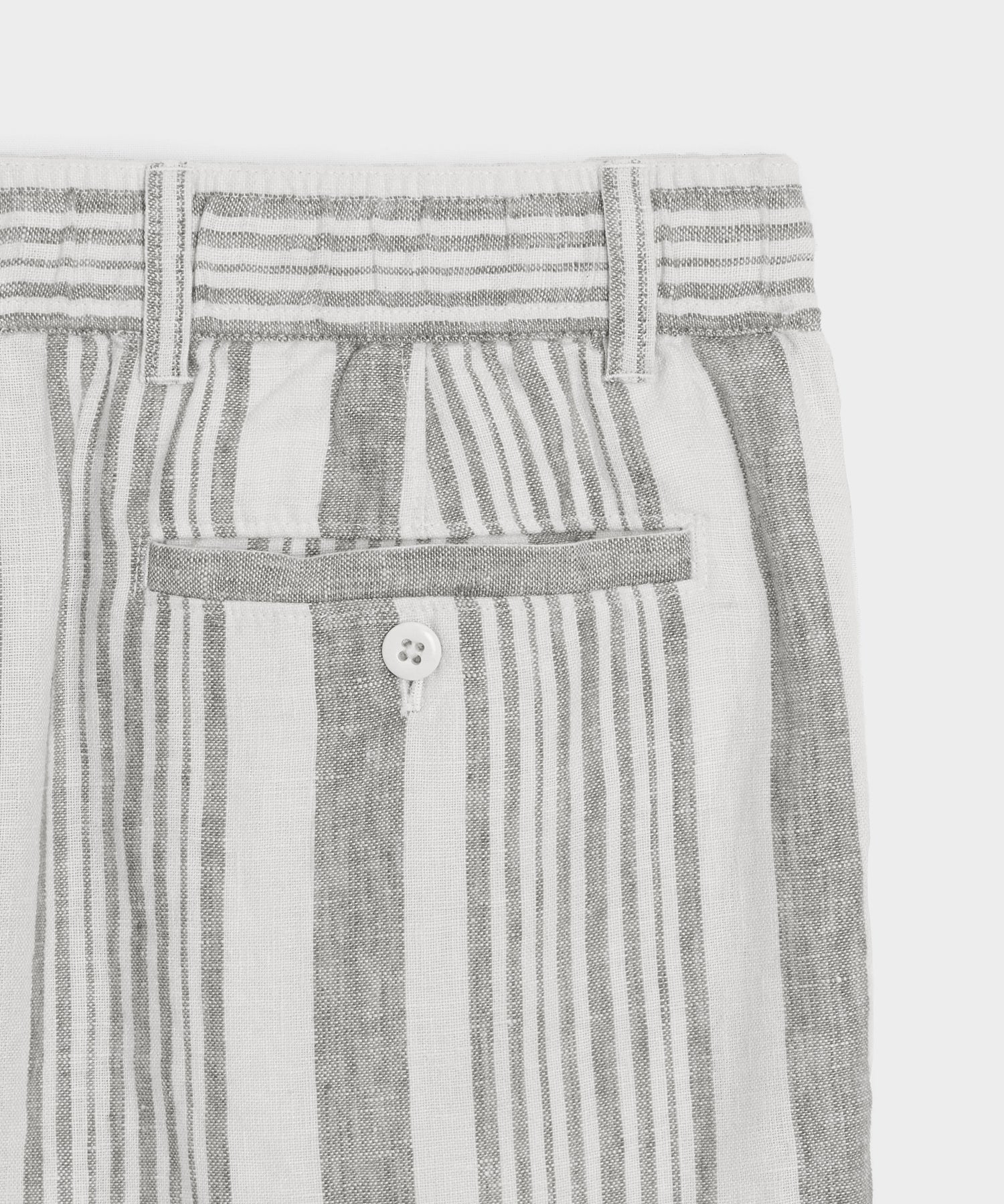 Todd Snyder 5" Linen Beachcomber Short in Grey Stripe Grey Stripe