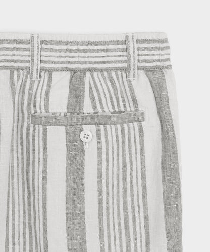 Todd Snyder 5" Linen Beachcomber Short in Grey Stripe Grey Stripe