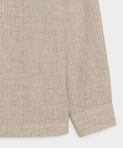 Todd Snyder Linen Popover Shirt in Tan Stripe Tan