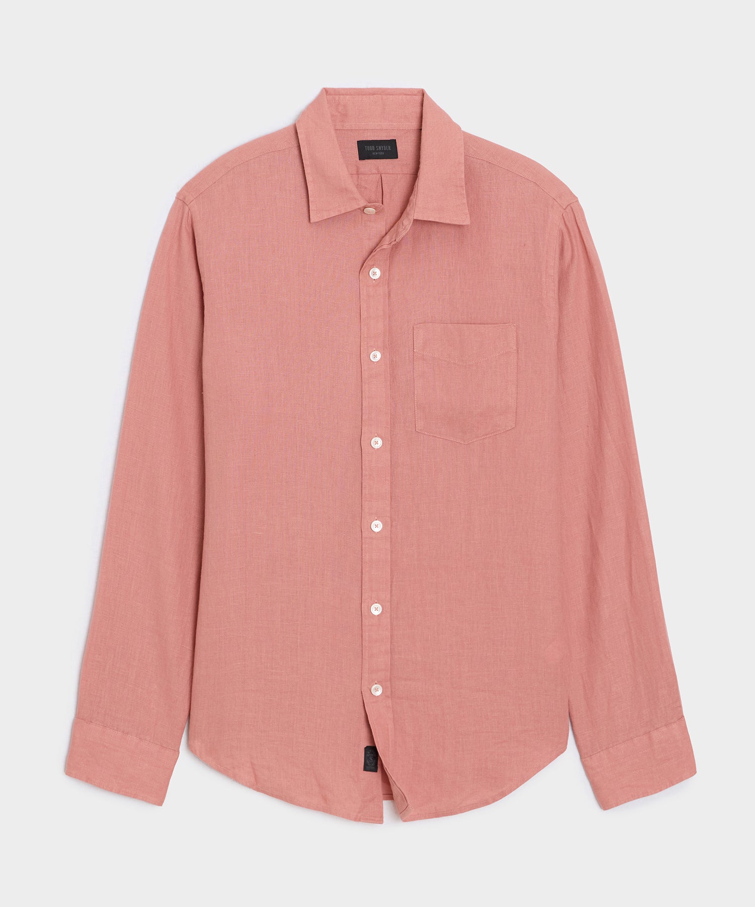 Todd Snyder Slim Sea Soft Irish Linen Point Collar Shirt in Blush Blush