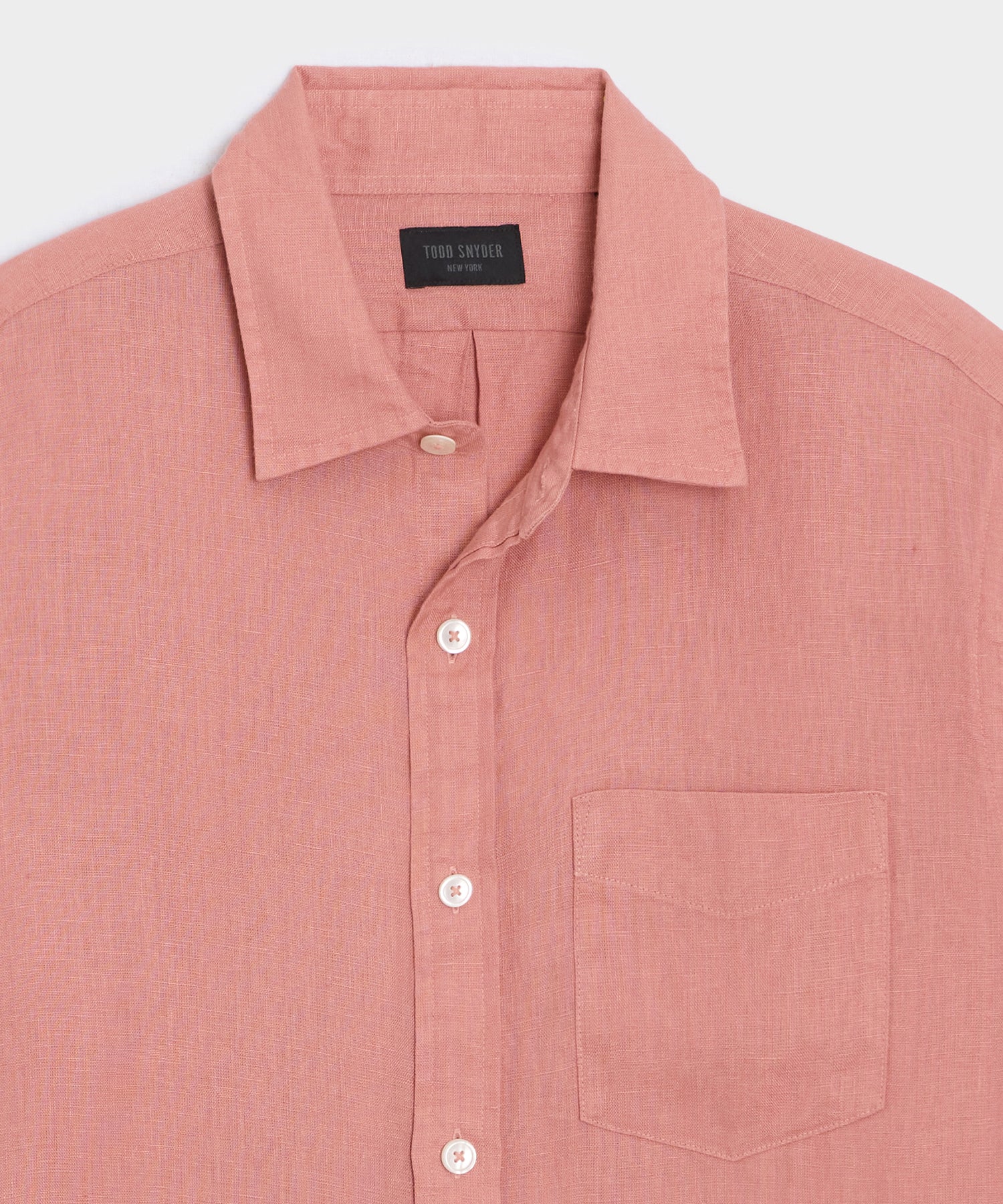 Todd Snyder Slim Sea Soft Irish Linen Point Collar Shirt in Blush Blush