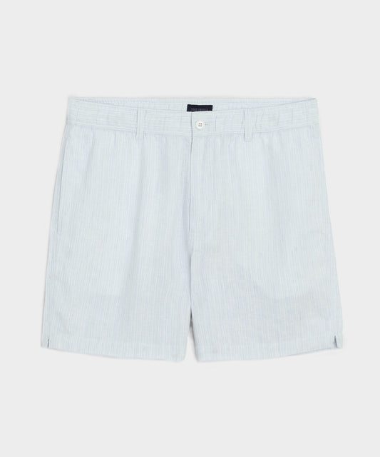 Todd Snyder 5" Linen Beachcomber Short in Light Indigo Stripe Light Indigo Stripe