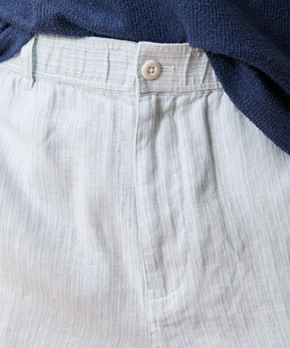 Todd Snyder 5" Linen Beachcomber Short in Light Indigo Stripe Light Indigo Stripe