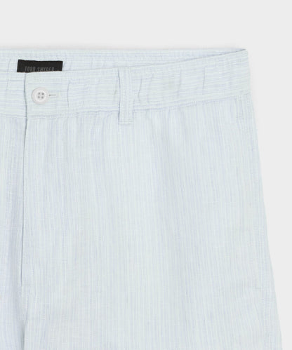 Todd Snyder 5" Linen Beachcomber Short in Light Indigo Stripe Light Indigo Stripe