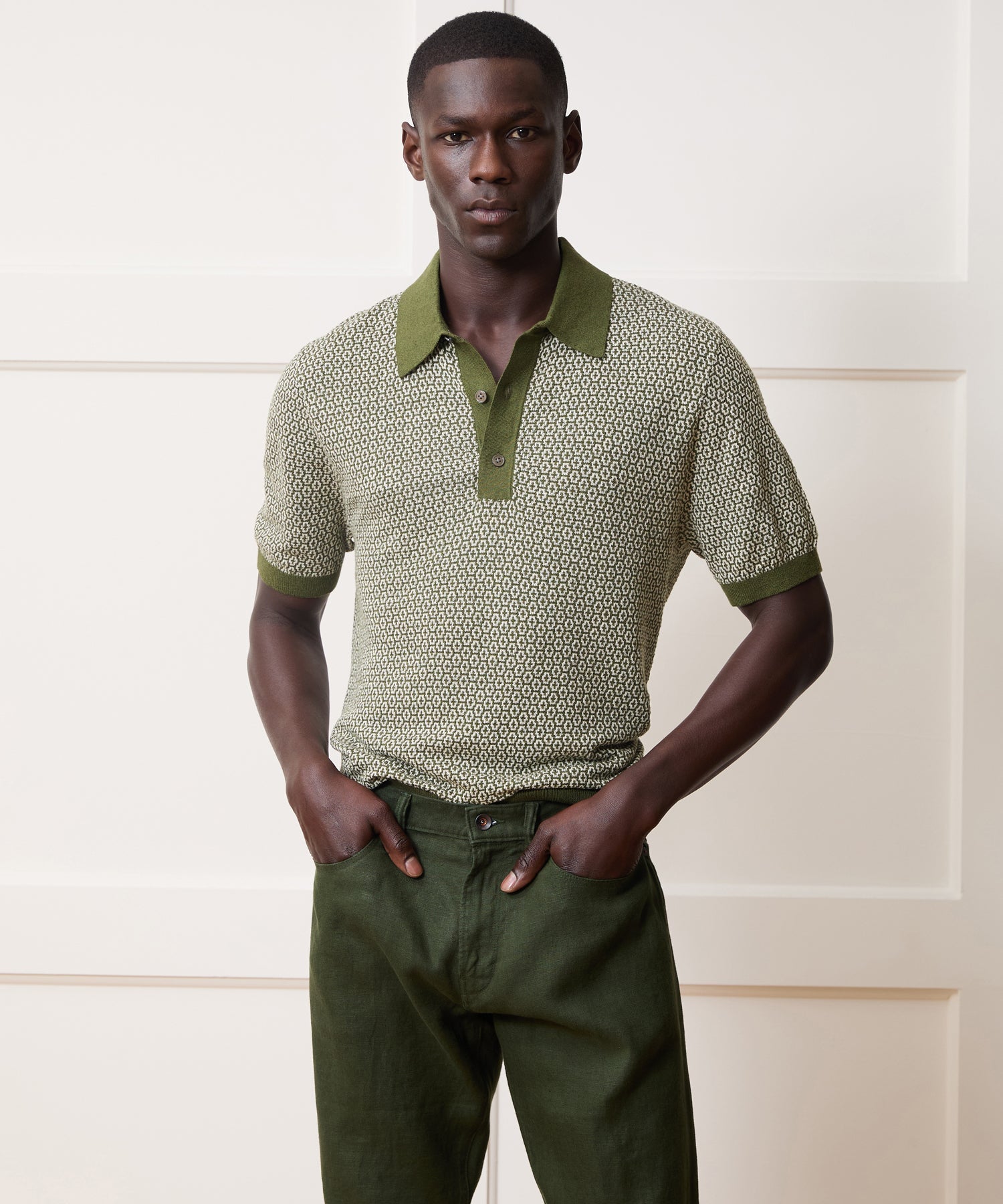 Todd Snyder Joshua Sweater Polo in Earthbound Geo Earthbound