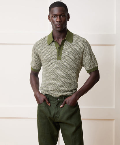 Todd Snyder Joshua Sweater Polo in Earthbound Geo Earthbound