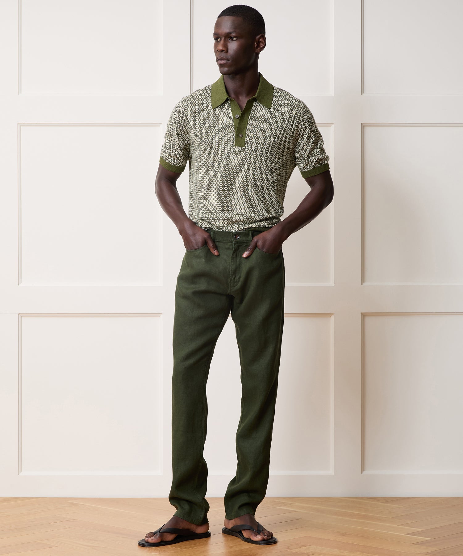 Todd Snyder Joshua Sweater Polo in Earthbound Geo Earthbound