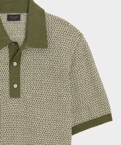 Todd Snyder Joshua Sweater Polo in Earthbound Geo Earthbound
