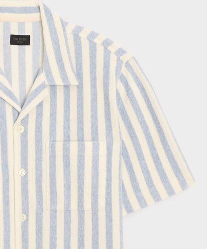 Todd Snyder Striped Terry Polo in Light Blue Stripe Light Blue