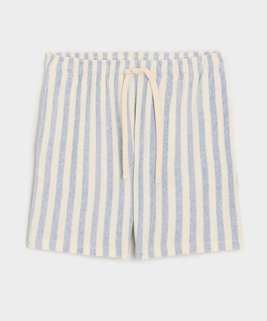Todd Snyder 6" Striped Terry Short in Light Blue Light Blue