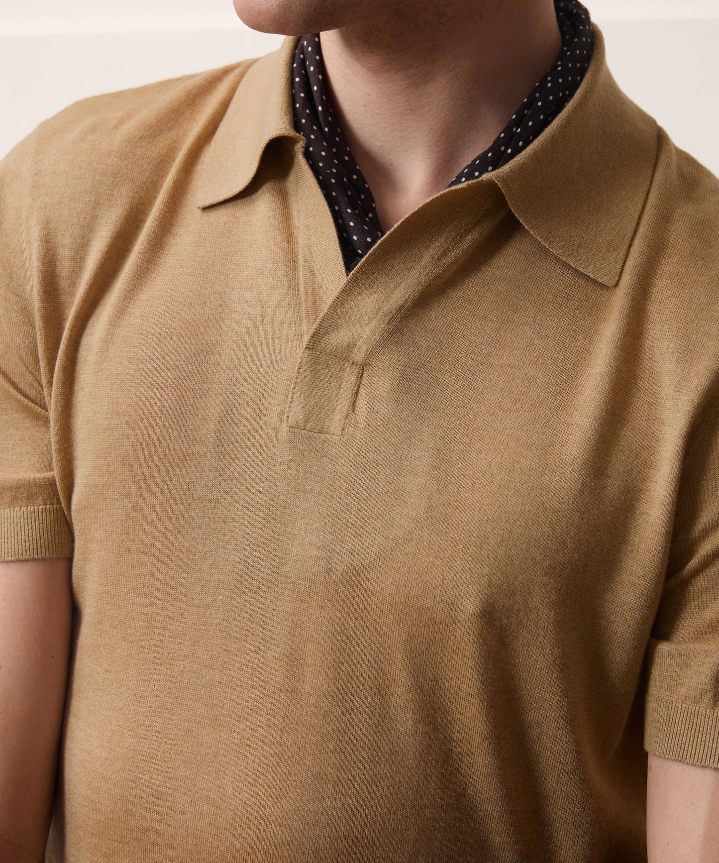 Todd Snyder Silk-Cashmere Montauk Sweater Polo in Beach Walk Beach Walk