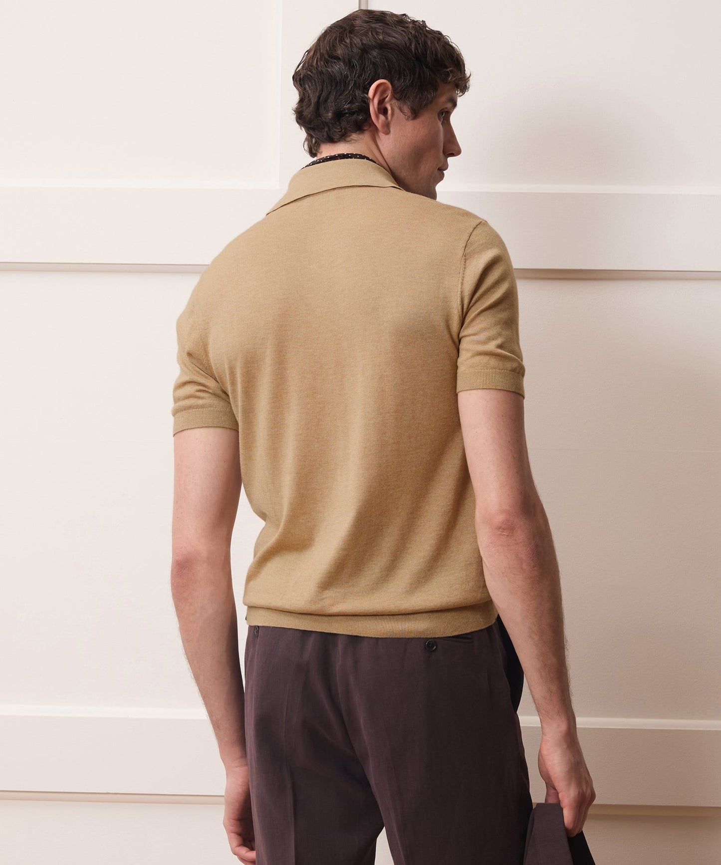 Todd Snyder Silk-Cashmere Montauk Sweater Polo in Beach Walk Beach Walk
