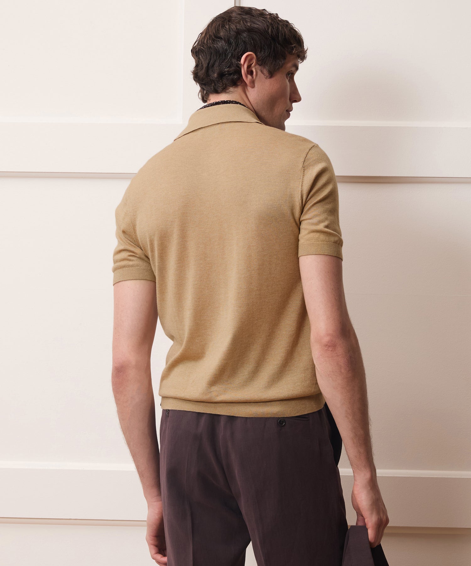 Todd Snyder Silk-Cashmere Montauk Sweater Polo in Beach Walk Beach Walk