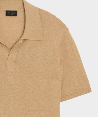 Todd Snyder Silk-Cashmere Montauk Sweater Polo in Beach Walk Beach Walk