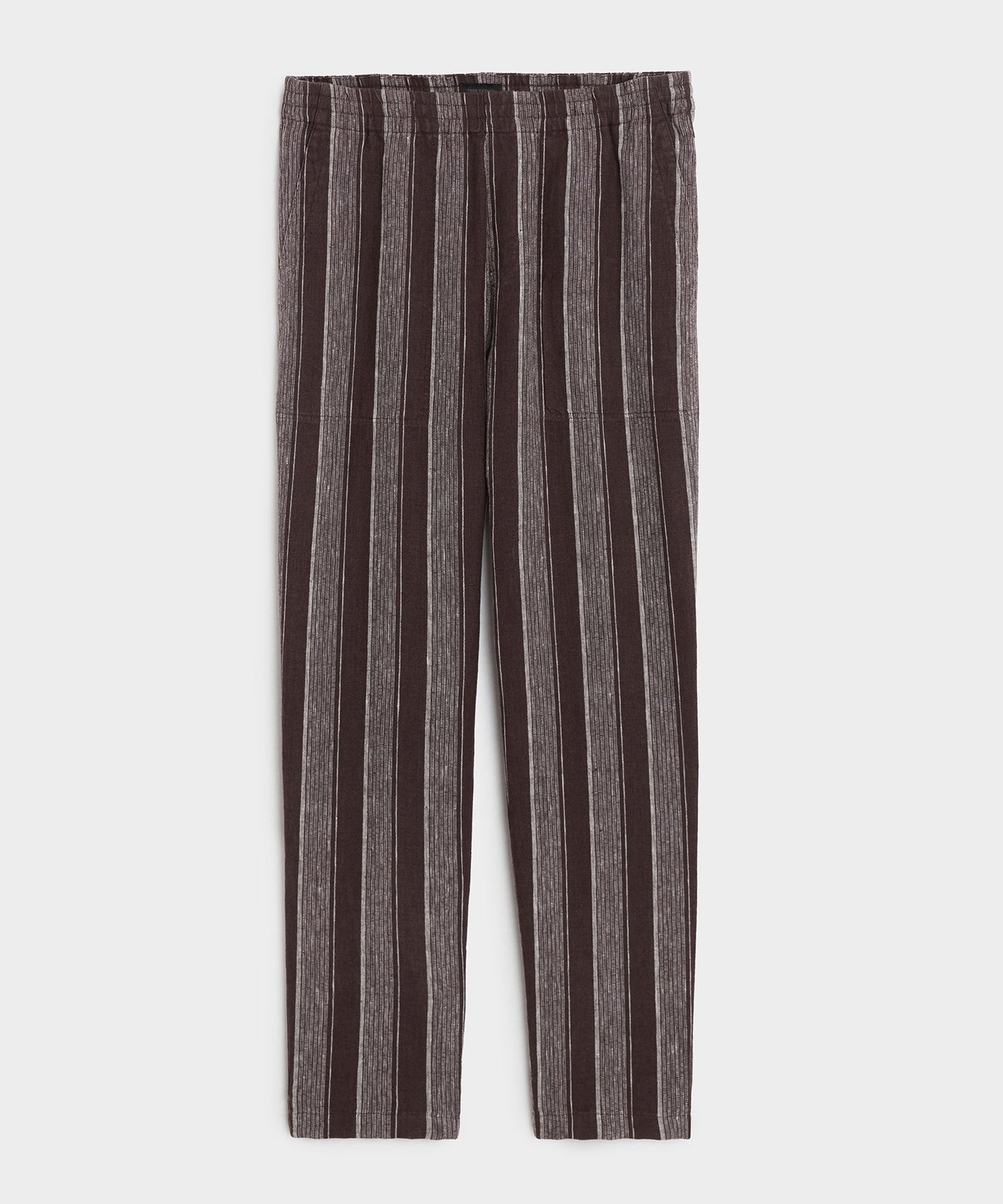Todd Snyder Linen Beach Pant in Burgundy Stripe Burgundy Stripe